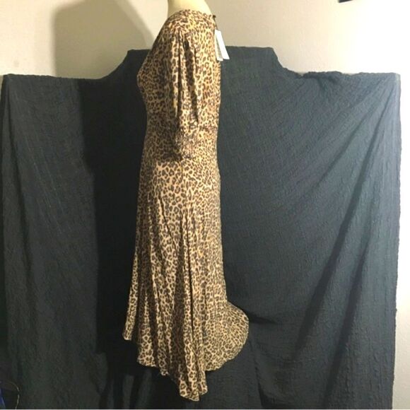 Faithfull the Brand Marie Louise Animal Print Dress Size Large - Picture 3 of 10